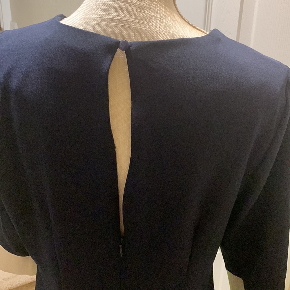 Navy neon green white color block dress - Picture 5 of 8